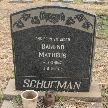 SCHOEMAN Barend Matheus 1947-1972