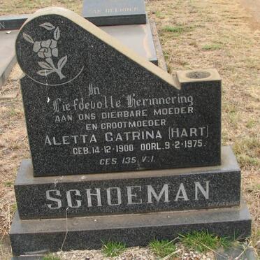 SCHOEMAN Aletta Catrina nee HART 1900-1975