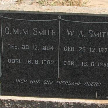 SMITH W.A. 1878-1959 &amp; C.M.M. 1884-1962