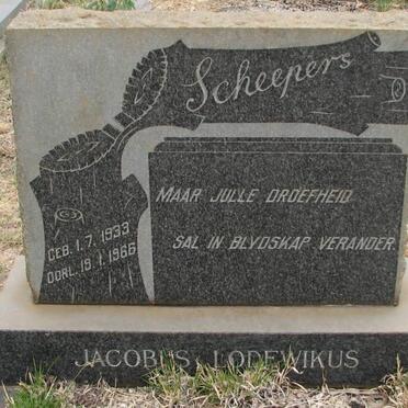 SCHEEPERS Jacobus Lodewikus 1933-1966