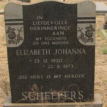 SCHEEPERS Elizabeth Johanna 1920-1973