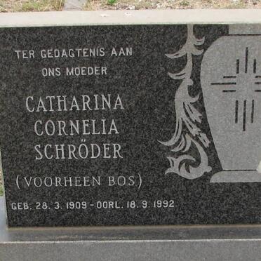 SCHRODER Catharina Cornelia nee BOS 1909-1992