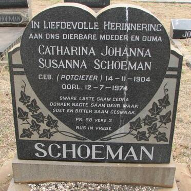 SCHOEMAN Catharina Johanna Susanna nee POTGIETER 1904-1974