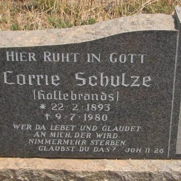 SCHULZE Corrie nee HOLLEBRANDS 1893-1980