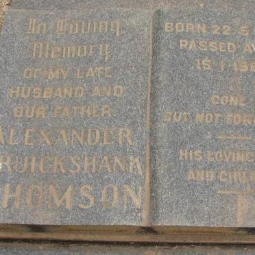 THOMSON Alexander Cruickshank 1893-1961