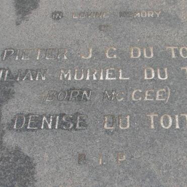 TOIT Pieter J.G., du  ::  DU TOIT Lilian Muriel McGEE  :: DU TOIT Denise