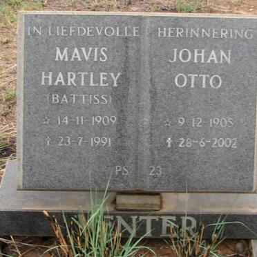 VENTER Johan Otto 1905-2002 &amp; Mavis Hartley BATTISS 1909-1991