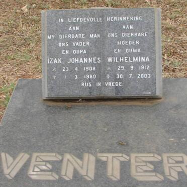 VENTER Izak Johannes 1908-1980 &amp; Wilhelmina 1912-2003