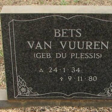 VUUREN Bets, van nee DU PLESSIS 1934-1980
