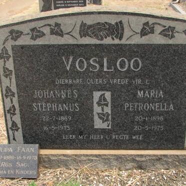 VOSLOO Johannes Stephanus 1889-1973 &amp; Maria Petronella 1898-1975