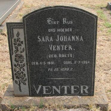 VENTER Sara Johanna nee ROETS 1891-1964