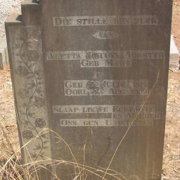 VORSTER Aletta Johanna nee MARE 1875-1939