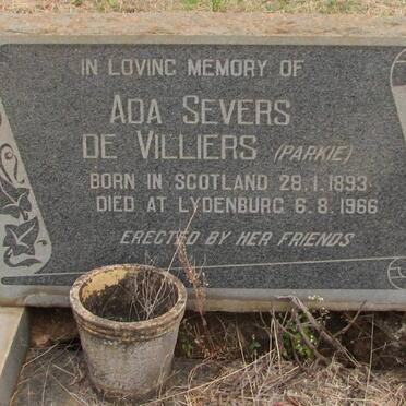 VILLIERS Ada Severs, de born PARKIE 1893-1966