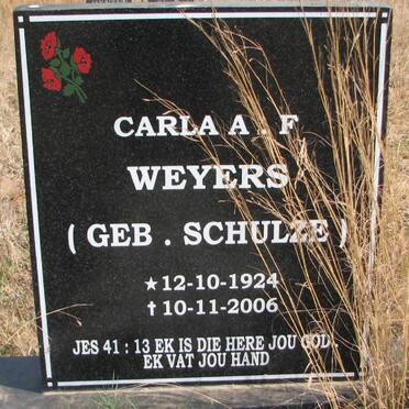WEYERS Carla A.F. nee SCHULZE 1924-2006
