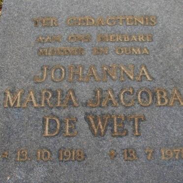 WET Johanna Maria Jacoba, de 1918-1978