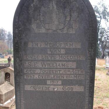 WILLIAMS S.E. nee JOUBERT 1842-1917