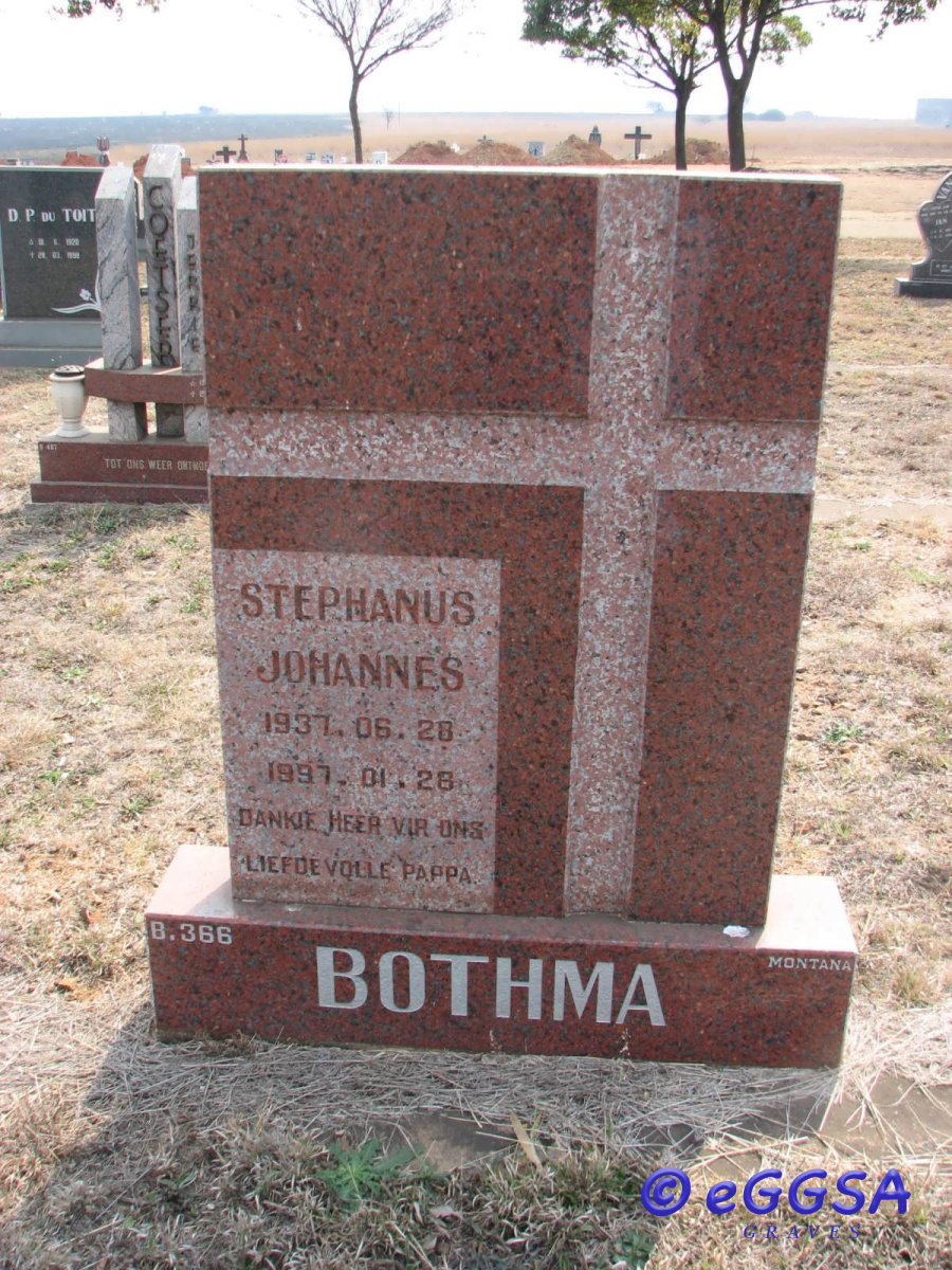 BOTHMA Stephanus Johannes 1937-1997