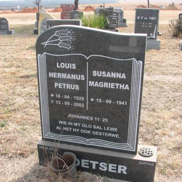 COETSER Louis Hermanus Petrus 1929-2002 &amp; Susanna Magrietha 1941-