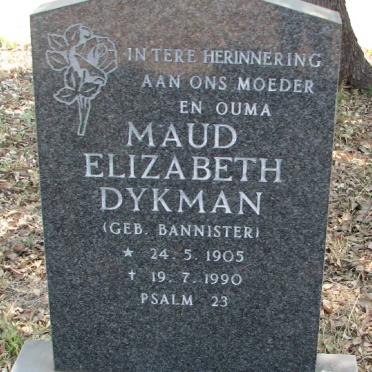DYKMAN Maud Elizabeth nee BANNISTER 1905-1990