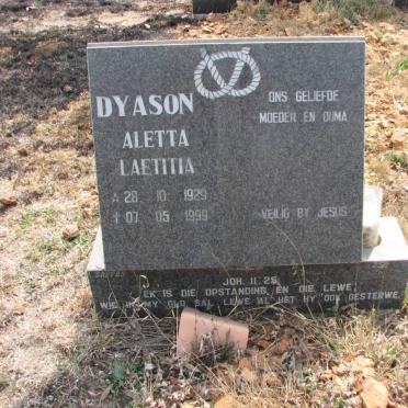 DYASON Aletta Laetitia 1929-1999