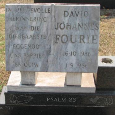 FOURIE David Johannes 1936-1986