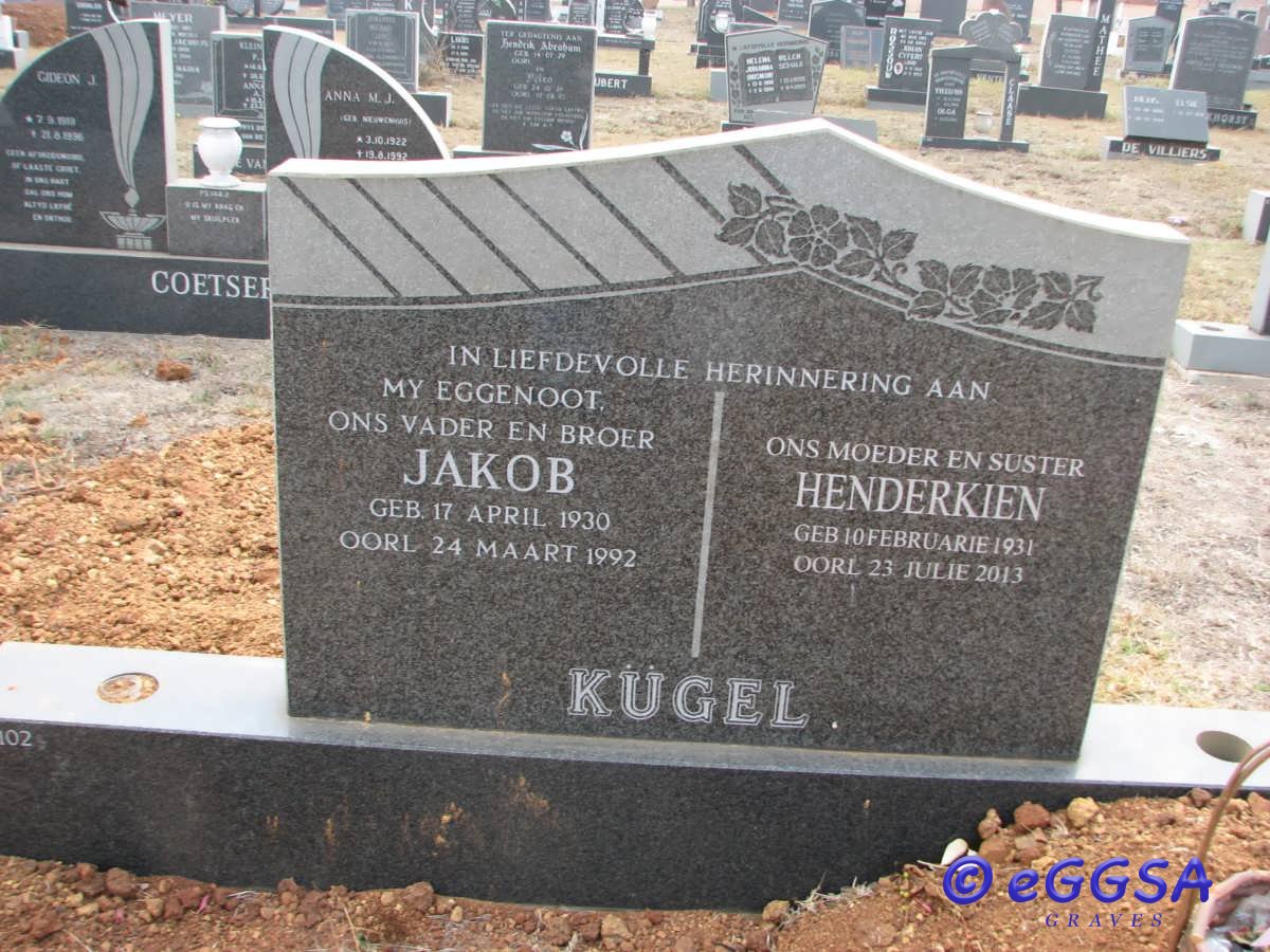 KÜGEL Jakob 1930-1996 &amp; Henderkien 1931-2013