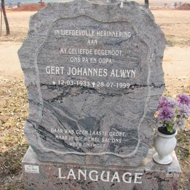 LANGUAGE Gert Johannes Alwyn 1933-1999