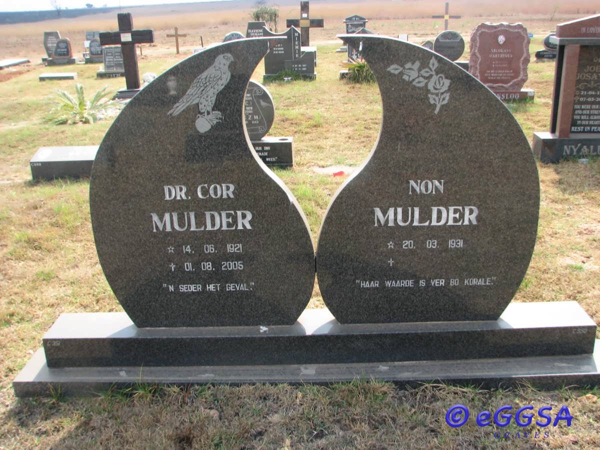 MULDER Cor 1921-2005 &amp; Non 1931-