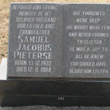 PIETERSE Samuel Jacobus 1922-1984
