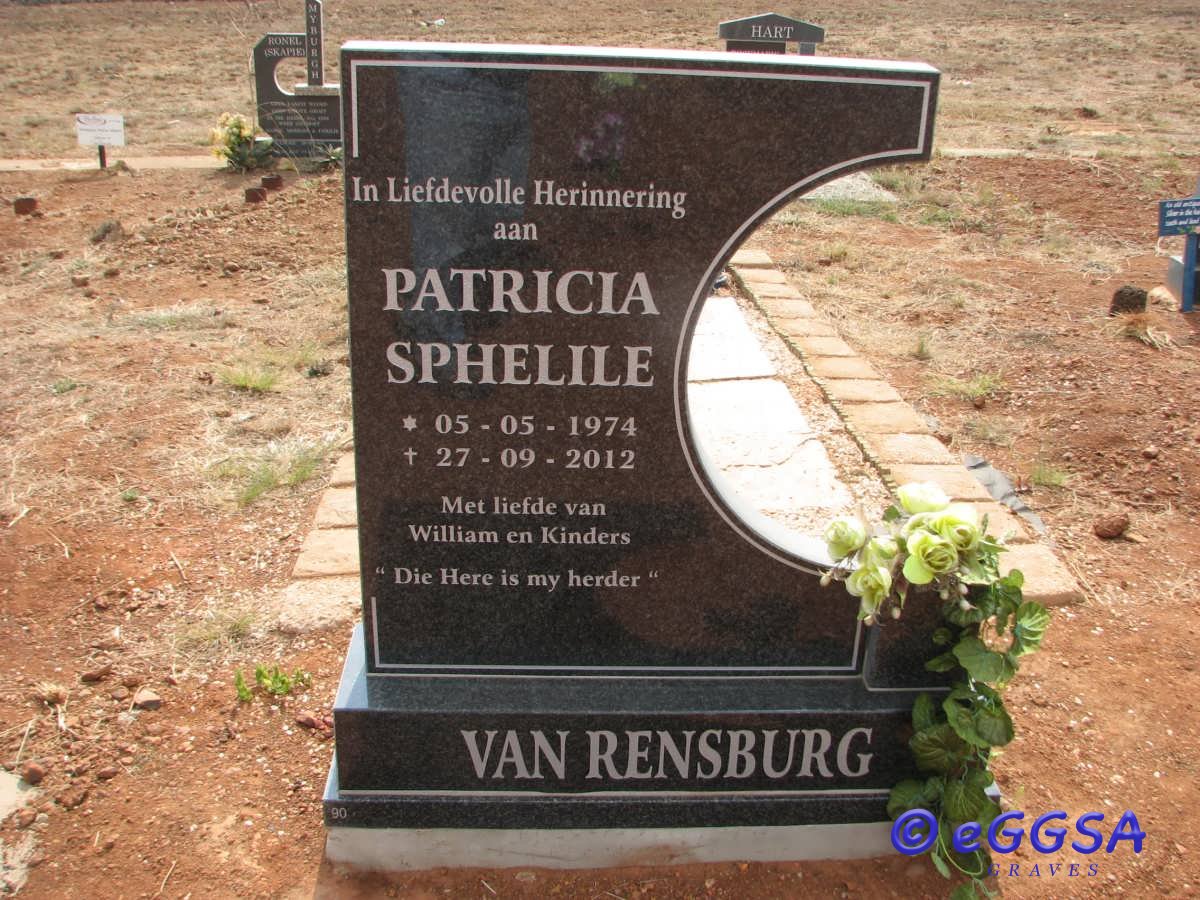 RENSBURG Patricia Sphelile, van 1974-2012