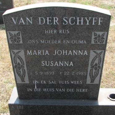 SCHYFF Maria Johanna Susanna, van der 1893-1985