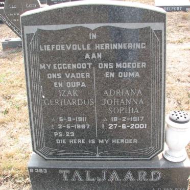 TALJAARD Izak Gerhardus 1911-1997 &amp; Adriana Johanna Sophia 1917-2001