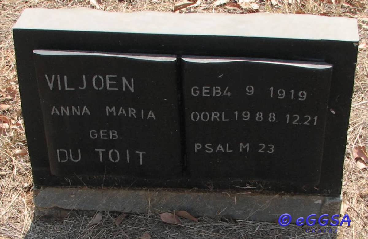 VILJOEN Anna Maria nee DU TOIT 1919-1988