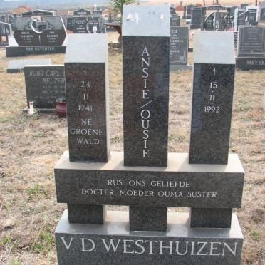 WESTHUIZEN Ansie, v.d. nee GROENEWALD 1941-1992