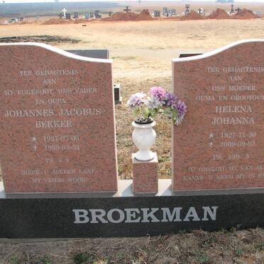 BROEKMAN Johannes Jacobus Bekker 1927-1999 &amp; Helena Johanna 1927-2009