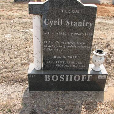 BOSHOFF Cyril Stanley 1930-1991