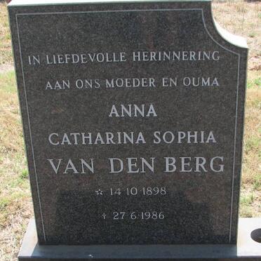 BERG Anna Catharina Sophia, van den 1898-1986