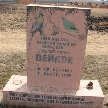 BENADE Johannes Mathys 1940-1999