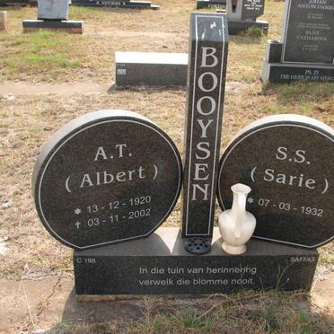 BOOYSEN A.T. 1920-2002 &amp; S.S. 1932-