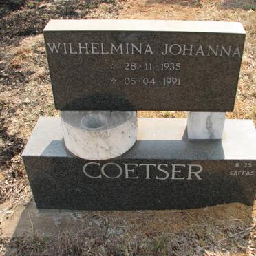 COETSER Wilhelmina Johanna 1935-1991