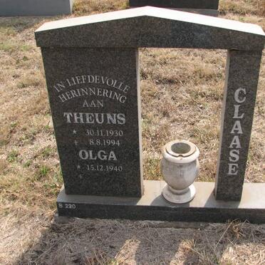 CLAASE Theuns 1930-1994 &amp; Olga 1940-