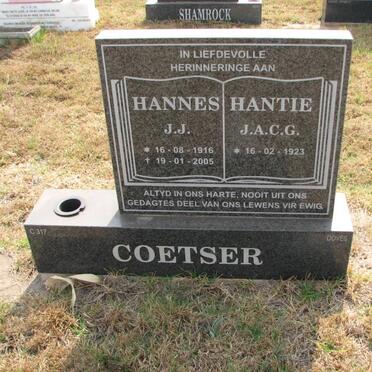 COETSER J.J. 1916-2005 &amp; J.A.C.G. 1923-