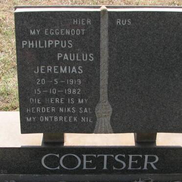 COETSER Philippus Paulus Jeremias 1919-1982