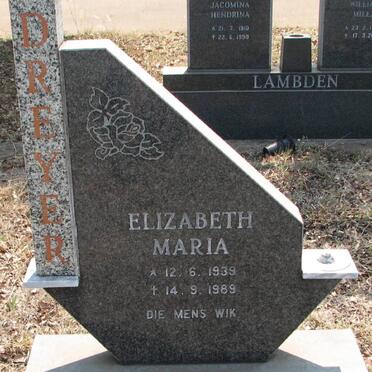DREYER Elizabeth Maria 1939-1989