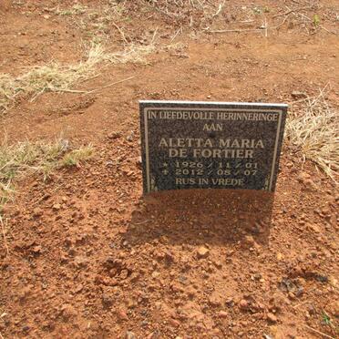 FORTIER Aletta Maria, de 1926-2012