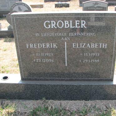 GROBLER Frederik 1923-1996 &amp; Elizabeth 1933-1988