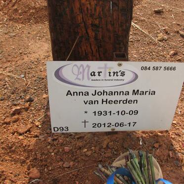 HEERDEN Anna Johanna Maria, van 1931-2012