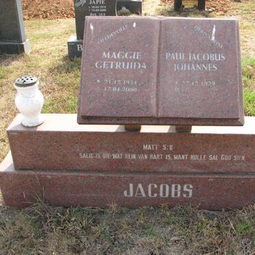 JACOBS Paul Jacobus Johannes 1929- &amp; Maggie Gertruida 1934-2000