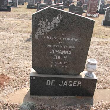 JAGER Johanna Edith, de 1915-1991
