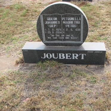 JOUBERT Gideon Johannes 1928-2004 &amp; Petronella Magrietha 1936-